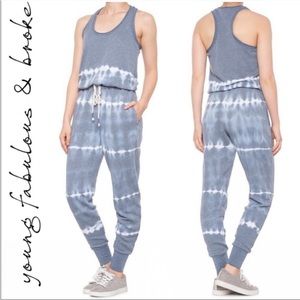 Young Fabulous & Broke Blue Tie Dye Jumpsuit NWT